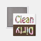 Farblich sauber/dreckig-dunkel-warmes Waschmagnet Magnet (Vorderseite/Rückseite)