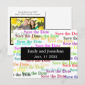 Farblich "Save the Date" mit Foto - Postkarte (Vorne/Hinten)
