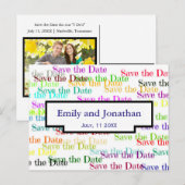Farblich "Save the Date" mit Foto - Postkarte (Vorne/Hinten)