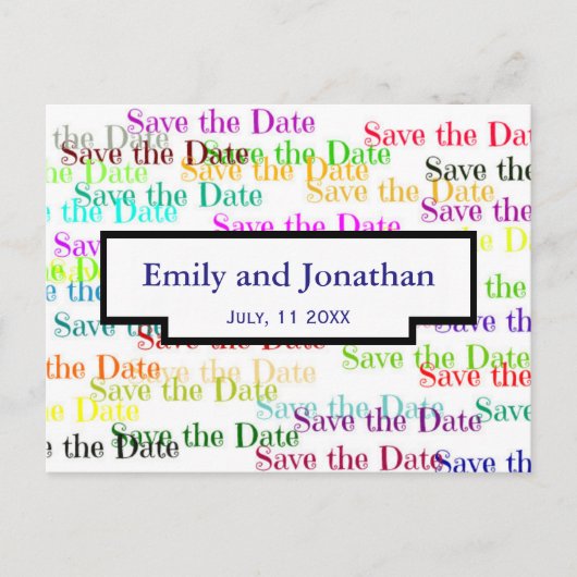Farblich "Save the Date" mit Foto - Postkarte (Vorderseite)