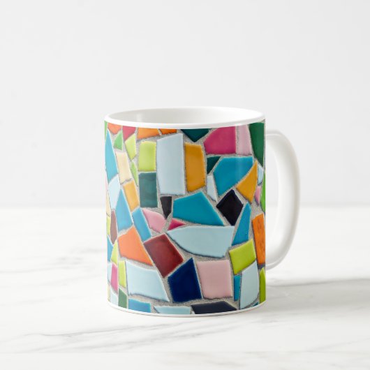 Farblich simulierte Mosaikfliese Kaffeetasse (VorderseiteRechts)