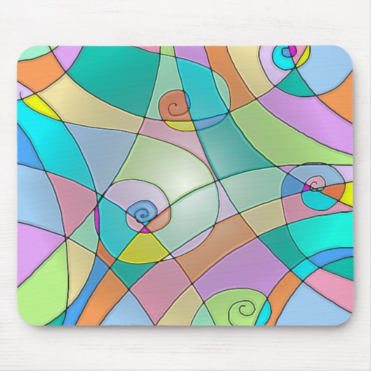 Farblich simuliertes, festes Glas in Pastellen Mousepad (Vorne)