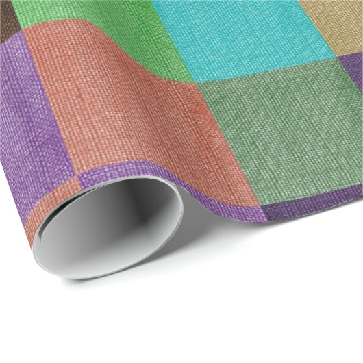 Farblich texturierte Textile Quadrate Geschenkwrap Geschenkpapier (Rolleneckpunkt)