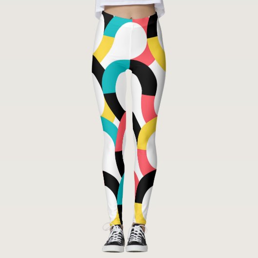 Farblich, trendig, fröhlich, lustig, modern geomet leggings (Vorderseite)