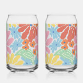 Farblich und hell Abstrakte Blume Dosenglas (Links)