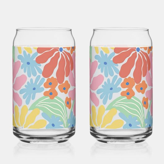 Farblich und hell Abstrakte Blume Dosenglas (Links)