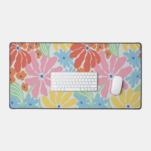 Farblich und hell Abstrakte Blume Schreibtischunterlage (Tastatur & Maus)