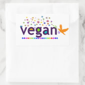 Farblich Vegan Rechteckiger Aufkleber (Tasche)