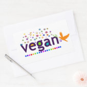 Farblich Vegan Rechteckiger Aufkleber (Umschlag)