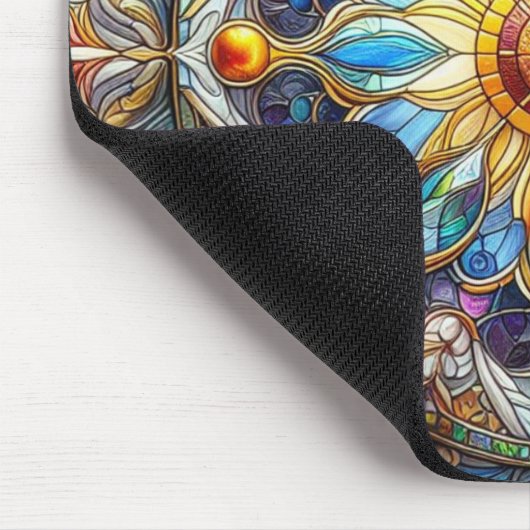 Farblich verklebtes Glas Mousepad (Ecke)