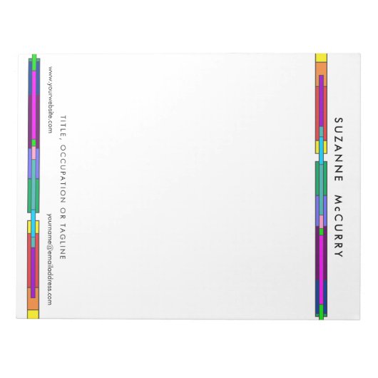 Farblich verklebtes Glas Notizblock (Vorderseite)