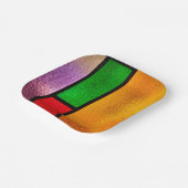 Farblich verklebtes Glas Pappteller (Gewinkelt)