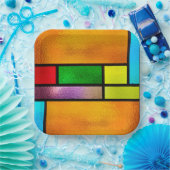 Farblich verklebtes Glas Pappteller (Party)