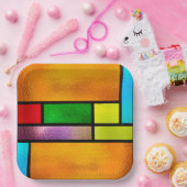 Farblich verklebtes Glas Pappteller (Party)