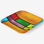 Farblich verklebtes Glas Pappteller (Gewinkelt)