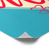 Farblich vermisse ich dich mit dekorativen Herzen Poster (Ecke)