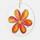 Farblich weißes Orange und Gelb Keramik Ornament (Links)