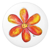 Farblich weißes Orange und Gelb Keramikknauf (Vorderseite)