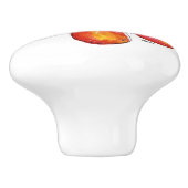 Farblich weißes Orange und Gelb Keramikknauf (Seitenansicht)