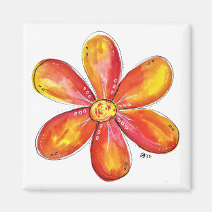 Farblich weißes Orange und Gelb Magnet