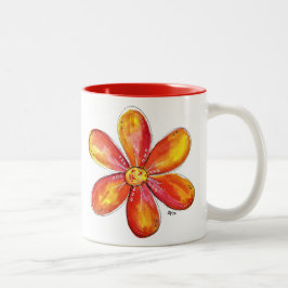 Farblich weißes Orange und Gelb Zweifarbige Tasse