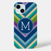 Farblich Zickzack Muster, kundenspezifisches Monog Case-Mate iPhone Hülle (Rückseite)
