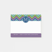 Farblich Zickzack Muster, kundenspezifisches Monog Post-it Klebezettel (Vorderseite)