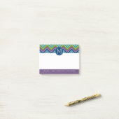 Farblich Zickzack Muster, kundenspezifisches Monog Post-it Klebezettel (Auf Schreibtisch)