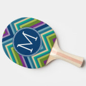 Farblich Zickzack Muster, kundenspezifisches Monog Tischtennis Schläger (Seitenansicht)