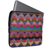 Farblich Zickzack Zigzag Burlap Jute #2 Laptopschutzhülle (Vorne Rechts)