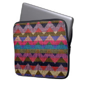 Farblich Zickzack Zigzag Burlap Jute #2 Laptopschutzhülle (Vorderseite Links)