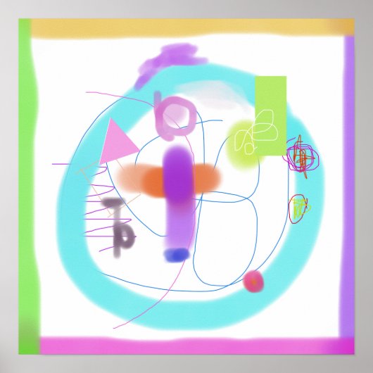 Farbliche Abstrakte Zusammensetzung Poster (Vorne)