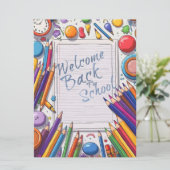 Farbliche Begrüßung zurück zum Schuldesign (Stehend Vorderseite)