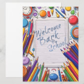 Farbliche Begrüßung zurück zum Schuldesign (Vorne/Hinten)