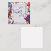 Farbliche Begrüßung zurück zum Schuldesign Mitteilungskarte (Vorne/Hinten)