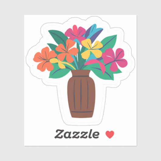 Farbliche Blume Aufkleber (Blatt)