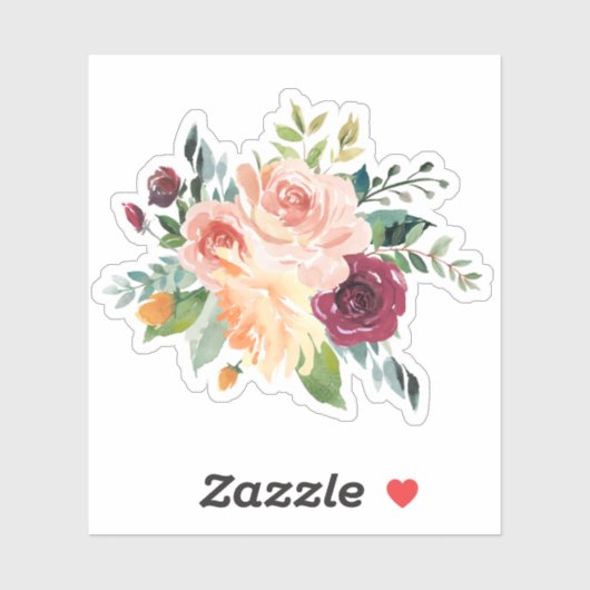 Farbliche Blume Aufkleber (Blatt)