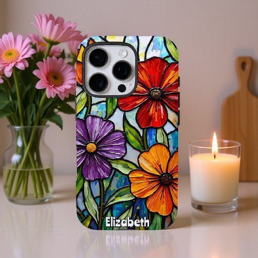 Farbliche Blume aus Hartglas Case-Mate iPhone Hülle