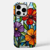 Farbliche Blume aus Hartglas Case-Mate iPhone Hülle (Rückseite)