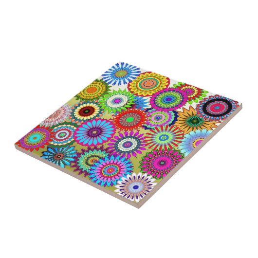 Farbliche Blume Fliese (Seite)