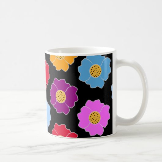 Farbliche Blume Kaffeetasse (Rechts)