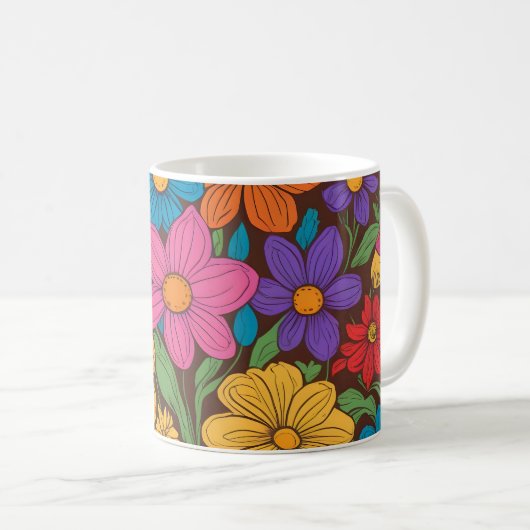 Farbliche Blume Kaffeetasse (VorderseiteRechts)