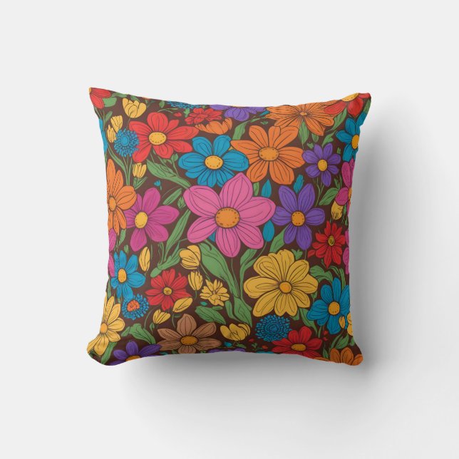 Farbliche Blume Kissen (Vorderseite)