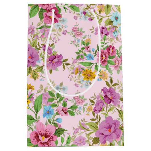 Farbliche Blume Mittlere Geschenktüte (Vorderseite)