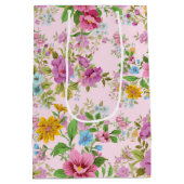 Farbliche Blume Mittlere Geschenktüte (Rückseite)