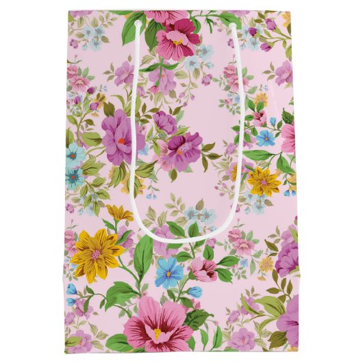 Farbliche Blume Mittlere Geschenktüte (Rückseite)