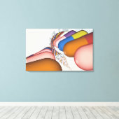 Farbliche Darstellung eines DNA-Strangs Leinwanddruck (Insitu (Holzboden))