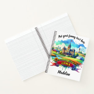 Farbliche Darstellung eines ikonischen Bauernhofs  Notizblock