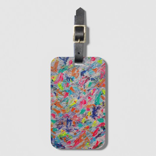 Farbliche Darstellung in Acrylfarbe Gepäckanhänger (Vorderseite Vertikal)