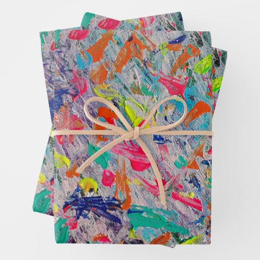 Farbliche Darstellung in Acrylfarbe Geschenkpapier Set (Beispiel)